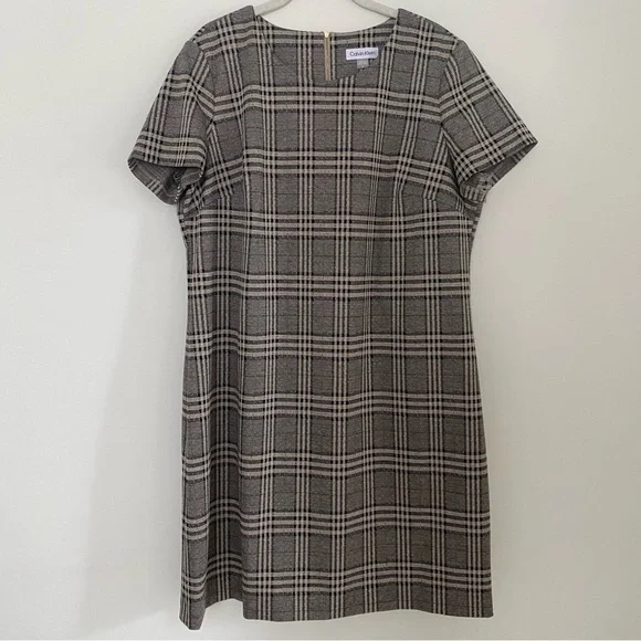Calvin Klein Plaid A-line Mini Dress - Picture 1 of 3